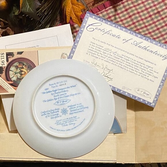 "The Golden Eagle Conquers the Wind" 8 1/2" Plate by Charles Vickory - Picture 3 of 3